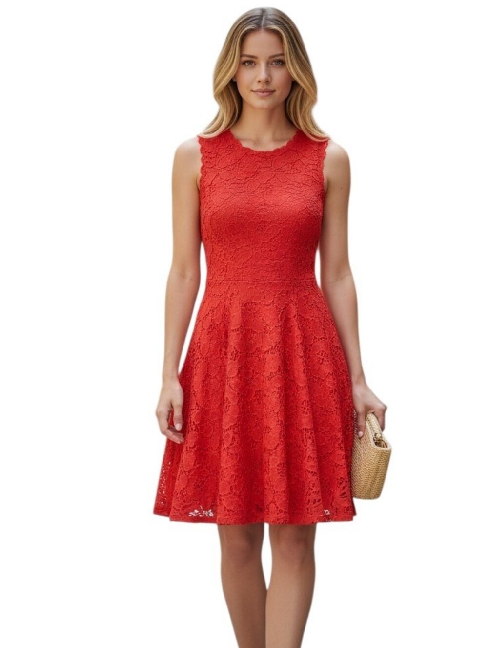 City Studio Junior's Sleeveless Red fit and flare lace dress Size 3 Juniors